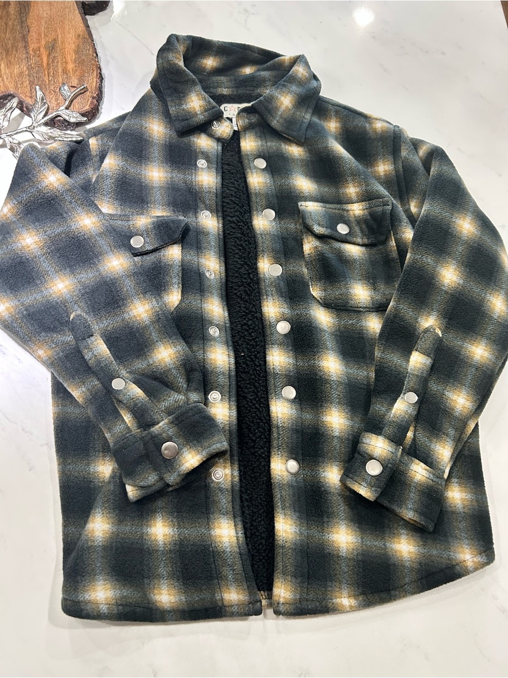 Plaid Sherpa-Lined Shacket